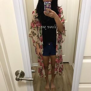 NWOT Target Long Floral Kimono